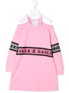 Gaelle Paris Kids платье с логотипом и прозрачными вставками