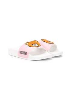 Moschino Kids шлепанцы с логотипом Teddy Bear