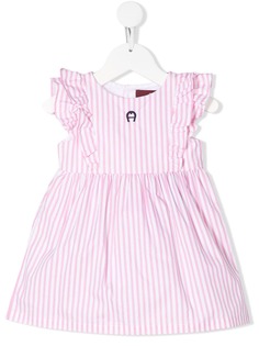 Aigner Kids расклешенное платье в полоску