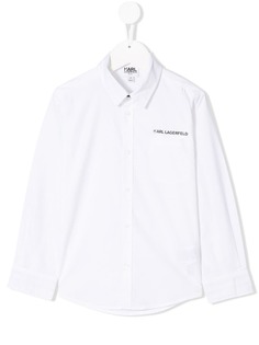 Karl Lagerfeld Kids рубашка на пуговицах с логотипом