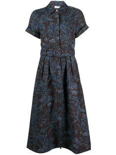 Rebecca Vallance платье-рубашка длины миди с цветочным принтом