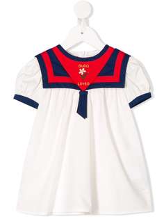 Gucci Kids платье с цветочной вышивкой