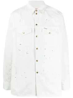 Acne Studios рубашка оверсайз с эффектом разбрызганной краски