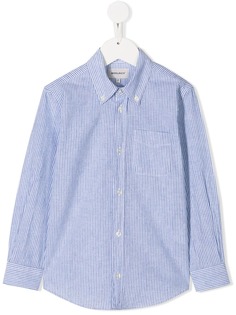 Woolrich Kids рубашка в полоску на пуговицах