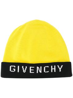 Givenchy шапка бини в стиле колор-блок с логотипом