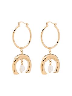 Chloé серьги-кольца с подвесками из жемчуга Chloe