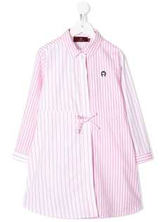 Aigner Kids платье-рубашка в полоску