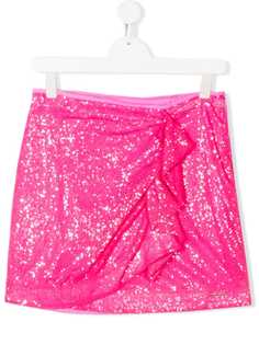 Pinko Kids юбка с оборками и вышивкой пайетками
