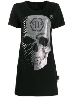 Philipp Plein платье-футболка с декором Skull