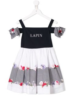 Lapin House платье с вырезами на плечах и цветочным принтом