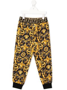 Versace Kids спортивные брюки с принтом Baroque