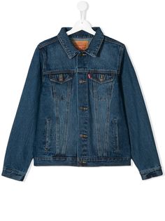 Levis Kids джинсовая куртка с эффектом потертости