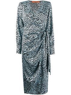 Andamane атласное платье Leonado с запахом и леопардовым принтом