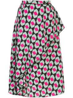 DVF Diane von Furstenberg крепдешиновая юбка миди Brittany