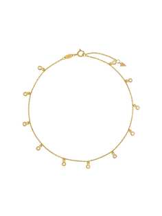 Loren Stewart metallic diamond drop 10K gold anklet