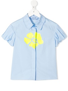 Mi Mi Sol рубашка со складками на воротнике и принтом