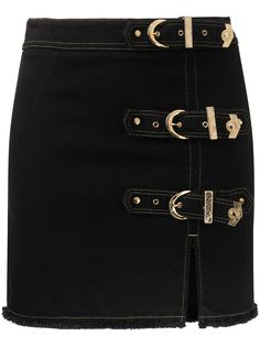 Versace Jeans Couture джинсовая юбка с пряжками