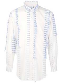 Engineered Garments полосатая рубашка с бахромой