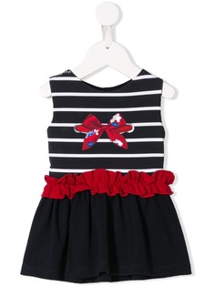 Lapin House полосатое платье с бантами
