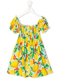 Mc2 Saint Barth Kids платье Lemon Taste со сборками