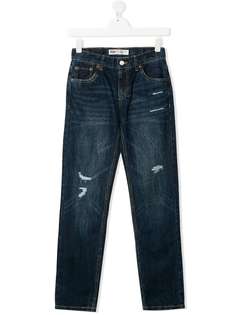 Levis Kids джинсы кроя слим с эффектом потертости