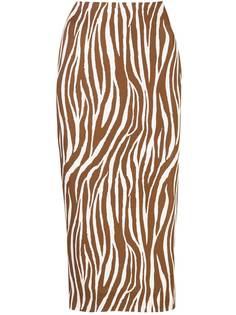DVF Diane von Furstenberg юбка с зебровым принтом