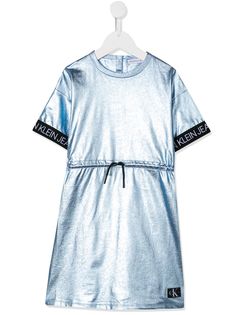 Calvin Klein Kids платье-футболка с эффектом металлик