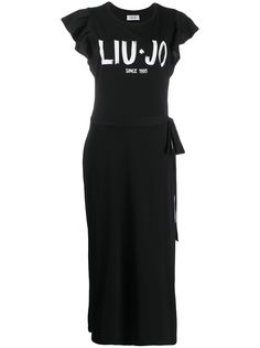 LIU JO платье-футболка с завязками на талии и логотипом