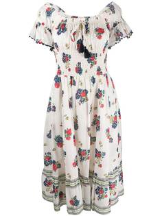 Tory Burch платье со сборками и цветочным принтом