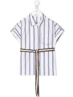 Brunello Cucinelli Kids рубашка в полоску