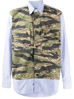 Junya Watanabe рубашка с контрастной вставкой