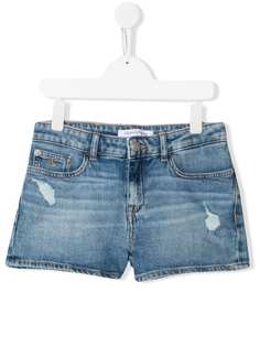 Calvin Klein Kids джинсовые шорты с эффектом потертости