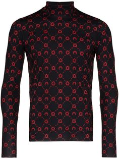 Marine Serre iconic moon print high-neck top