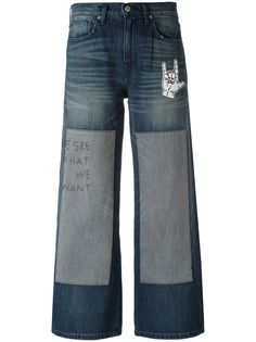 Sandrine Rose широкие джинсы с вышитым текстом