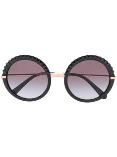 Dolce & Gabbana Eyewear солнцезащитные очки Plissé в круглой оправе