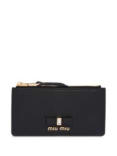 Miu Miu кошелек для монет на молнии в клетку мадрас