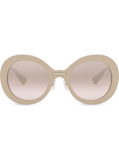 Miu Miu Eyewear солнцезащитные очки в круглой оправе с логотипом