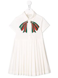 Gucci Kids платье с вышитым бантом