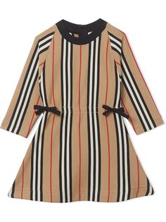Burberry Kids платье миди в полоску Icon Stripe