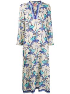 Le Sirenuse платье-кафтан с геометричным принтом