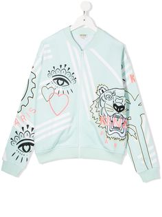 Kenzo Kids куртка-бомбер с принтом