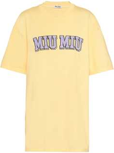 Miu Miu футболка оверсайз с логотипом