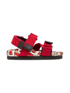 Burberry Kids сандалии на липучках с монограммой