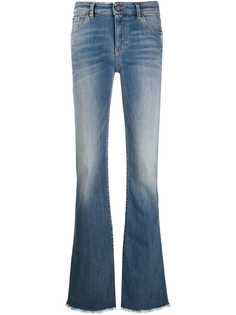 Emporio Armani расклешенные джинсы средней посадки с бахромой