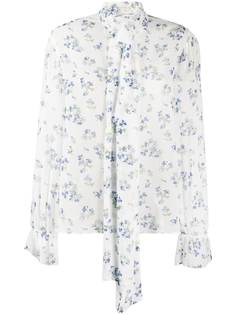 be blumarine блузка с бантом и цветочным принтом