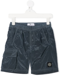 Stone Island Junior шорты с карманами и логотипом