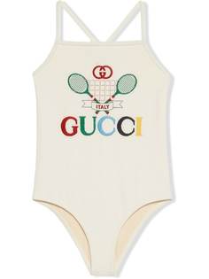 Gucci Kids купальник с вышивкой