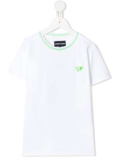 Emporio Armani Kids рубашка-поло с нашивкой-логотипом и контрастными полосками