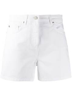 MSGM джинсовые шорты с принтом