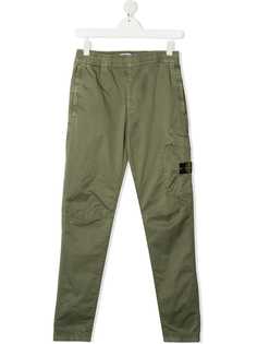 Stone Island Junior брюки карго с нашивкой-логотипом